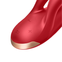 Смарт-вибратор с клиторальным стимулятором Satisfyer Double Flex красный