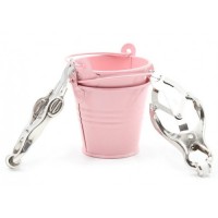 Серебряные клипсы на соски с розовыми ведерками Серебряные клипсы на соски с розовыми ведерками