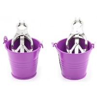 Серебряные клипсы на соски с фиолетовыми ведерками Серебряные клипсы на соски с фиолетовыми ведерками
