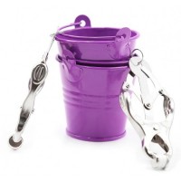 Серебряные клипсы на соски с фиолетовыми ведерками Серебряные клипсы на соски с фиолетовыми ведерками