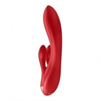 Смарт-вибратор с клиторальным стимулятором Satisfyer Double Flex красный