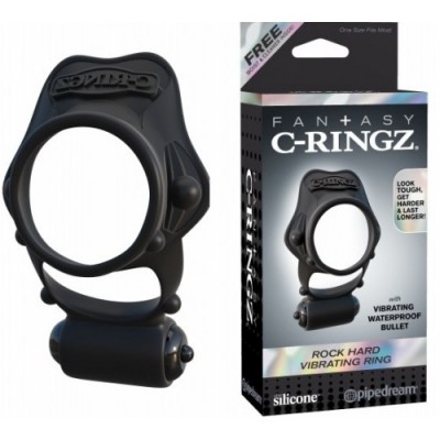 Двойное эрекционное кольцо с вибрацией Fantasy C-Ringz Rock Hard Vibrating Ring