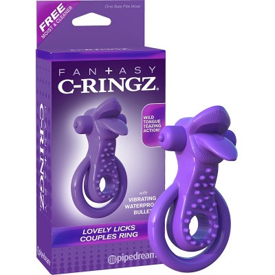 Двойное эрекционное кольцо с вибрацией Fantasy C-Ringz Lovely Licks Couples Ring