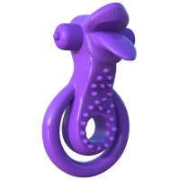 Двойное эрекционное кольцо с вибрацией Fantasy C-Ringz Lovely Licks Couples Ring