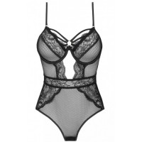 Соблазнительное боди в сеточку детализированное кружевом Finasan L/XL Соблазнительное боди в сеточку детализированное кружевом Finasan L/XL