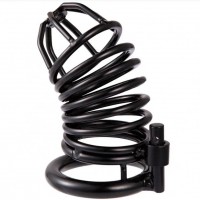 Черный стальной пояс верности мужской диаметр запорного кольца 4,5 см Черный стальной пояс верности мужской диаметр запорного кольца 4,5 см