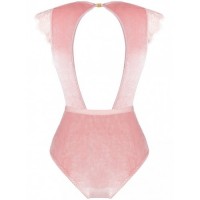 Нежное велюровое боди с розовым кружевом Jadore S/M Нежное велюровое боди с розовым кружевом Jadore S/M
