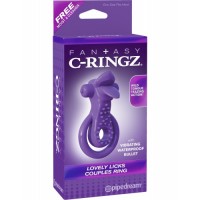 Двойное эрекционное кольцо с вибрацией Fantasy C-Ringz Lovely Licks Couples Ring