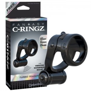 Двойное эрекционное кольцо с вибрацией Fantasy C-Ringz Turbo Teazer