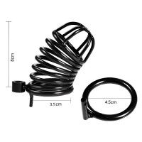 Черный стальной пояс верности мужской диаметр запорного кольца 4,5 см Черный стальной пояс верности мужской диаметр запорного кольца 4,5 см