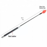 Стек из натуральной кожи с силиконовым наконечником-пробкой 50 см