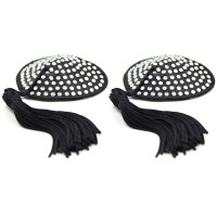 Черные пэстисы с прозрачными стразами и кисточками