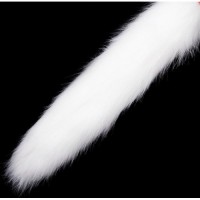 Розовая анальная пробка S с белым лисьим хвостиком 44 см Розовая анальная пробка S с белым лисьим хвостиком 44 см