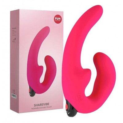 Безремневой страпон с вибрацией Fun Factory Sharevibe розовый