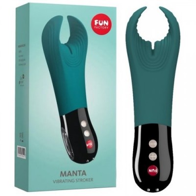 Мастурбатор с вибрацией Fun Factory Manta морская волна