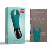 Мастурбатор с вибрацией Fun Factory Manta морская волна