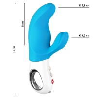 Вибратор с клиторальным стимулятором Fun Factory Miss Bi голубой