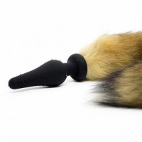 Силиконовая анальная втулка с рыжим хвостиком из натурального меха Furry Fox 43 см Силиконовая анальная втулка с рыжим хвостиком из натурального меха Furry Fox 43 см