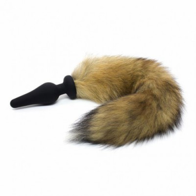 Силиконовая анальная втулка с рыжим хвостиком из натурального меха Furry Fox 43 см Силиконовая анальная втулка с рыжим хвостиком из натурального меха Furry Fox 43 см