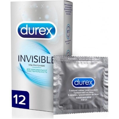 Презервативы Durex №12 Invisible (ультратонкие для максимальной чувствительности)