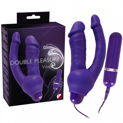 Двойной вибратор фиолетового цвета Double Pleasure Двойной вибратор фиолетового цвета Double Pleasure