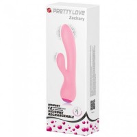 Гибкий вибратор с клиторальным стимулятором Pretty Love Zachary