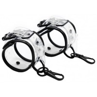 Прозрачные силиконовые наручники с карабинами Прозрачные силиконовые наручники с карабинами