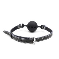 Черный силиконовый кляп-шар М Черный силиконовый кляп-шар М