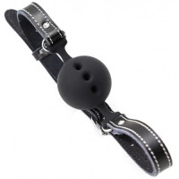 Черный силиконовый кляп-шар М Черный силиконовый кляп-шар М