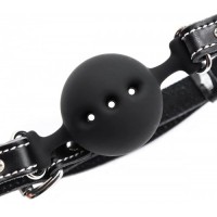 Черный силиконовый кляп-шар М Черный силиконовый кляп-шар М