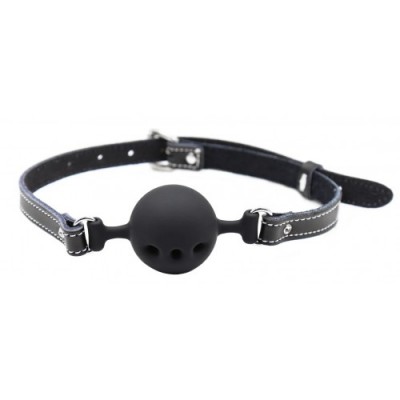 Черный силиконовый кляп-шар М Черный силиконовый кляп-шар М