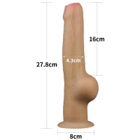Фаллос с закрытой головкой и высоко посаженной мошонкой Dual Layered Handle Cock 28 см