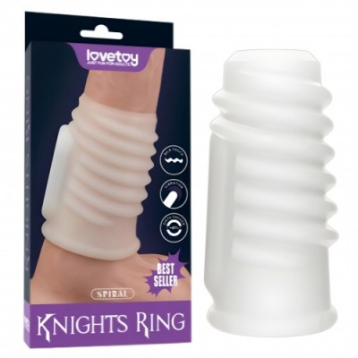 Рельефная вибронасадка на пенис Vibrating Spiral Knights Ring