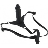 Черный страпон с трусиками Silicone Strap-On