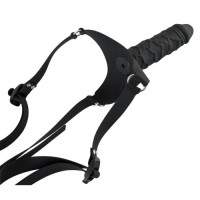 Черный страпон с трусиками Silicone Strap-On