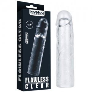 Прозрачная насадка на пенис Flawless Clear Penis Sleeve + 5 см