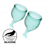 Набор менструальных чаш Satisfyer Feel Secure зелёный Набор менструальных чаш Satisfyer Feel Secure зелёный