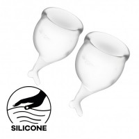 Набор менструальных чаш Satisfyer Feel Secure прозрачный Набор менструальных чаш Satisfyer Feel Secure прозрачный