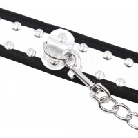 Серебряные наручники с металлическими заклёпками