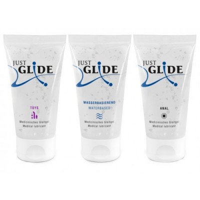 Набор из 3 гелей-любрикантов на водной основе Just Glide 3 х 50 мл