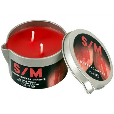 Красная низкотемпературная свеча в тигле с 2 фитилями 100 гр