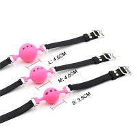 Дышащий кляп-шар из силикона Black-Pink S Дышащий кляп-шар из силикона Black-Pink S