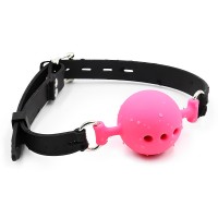 Дышащий кляп-шар из силикона Black-Pink S Дышащий кляп-шар из силикона Black-Pink S