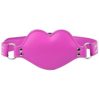 Силиконовый кляп-фаллос на розовом ремне в виде губ Силиконовый кляп-фаллос на розовом ремне в виде губ