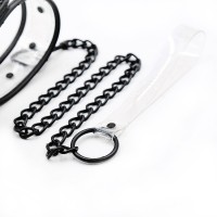 Прозрачный ошейник с поводком на цепочке