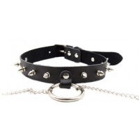 Ошейник с шипами и пэстисами на цепочках Ошейник с шипами и пэстисами на цепочках
