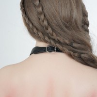 Классический черный ошейник с кольцом Классический черный ошейник с кольцом