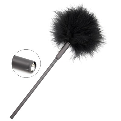 Черный перьевой тиклер со стразом в рукояти 33 см