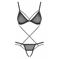 Сексуальное черное боди на бретелях с доступом L/XL