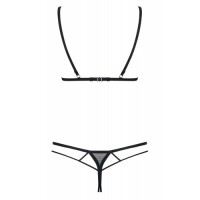 Сексуальное черное боди на бретелях с доступом L/XL